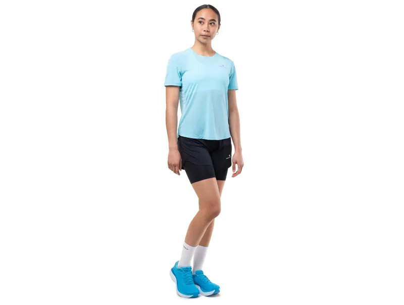 Ronhill Women's Tech Short Sleev Running Top in Larimar/Exuberance-3