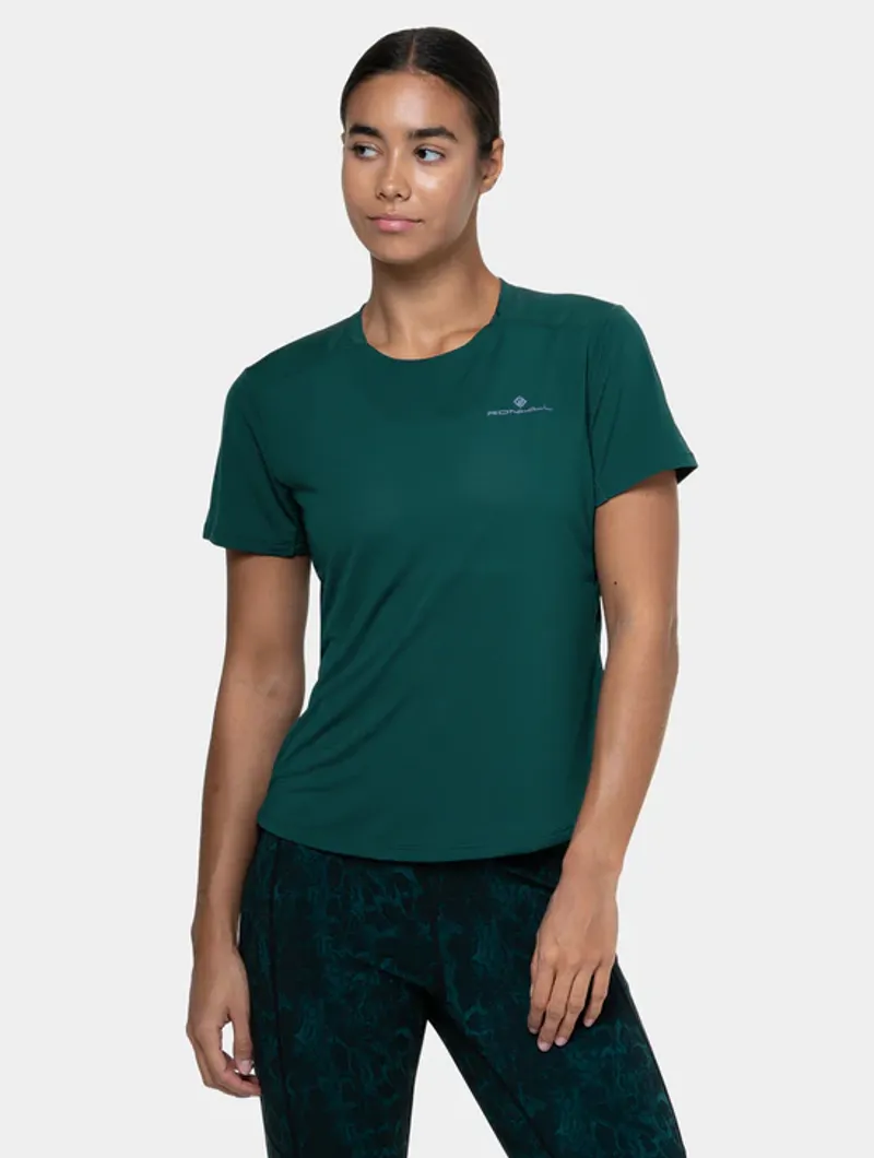 RonHill Women's Tech Short Sleeve Running Top in Seaweed/Iris-1