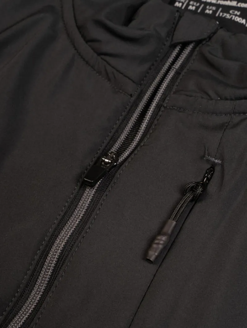 RonHill Men's Tech Wind-Block 1/2 Zip Running Top in All Black-4