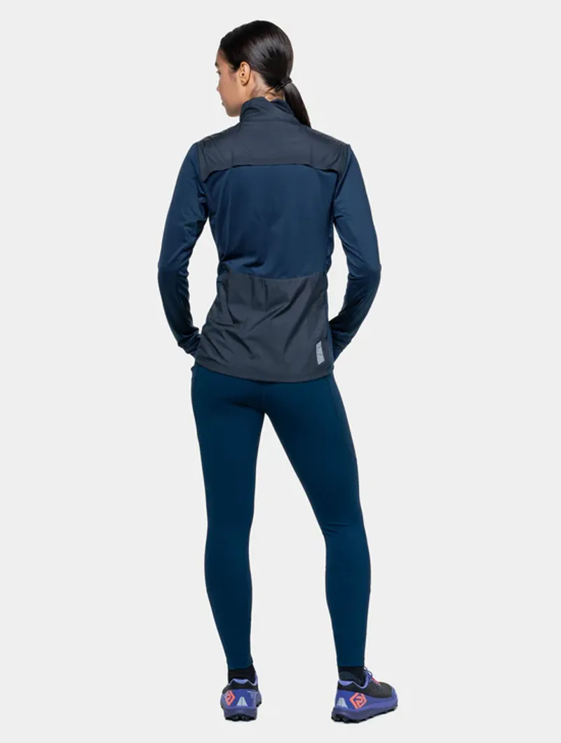 RonHill Women's Tech Wind-Block 1/2 Zip Running Jacket in Dark Navy/Dusty Tulip-8