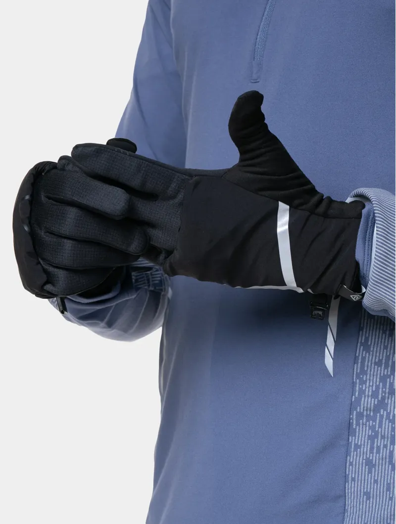 Ron Hill Wind-Block Convertible Running Gloves in Black-3