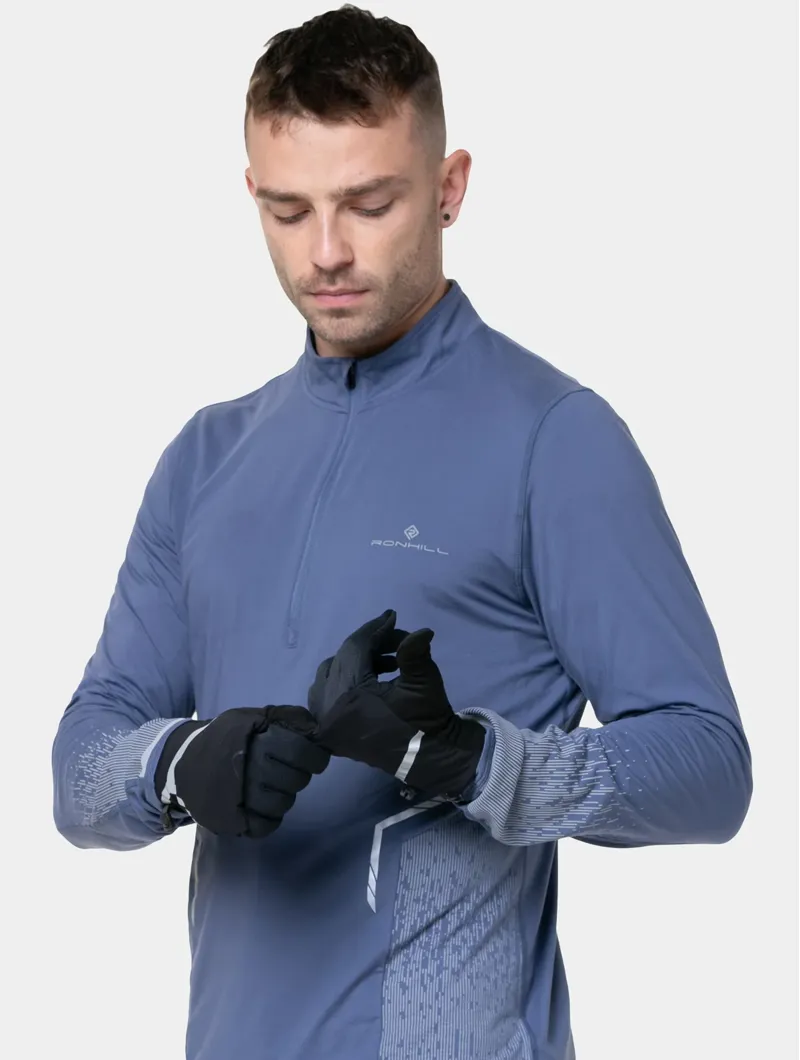 Ron Hill Wind-Block Convertible Running Gloves in Black-2