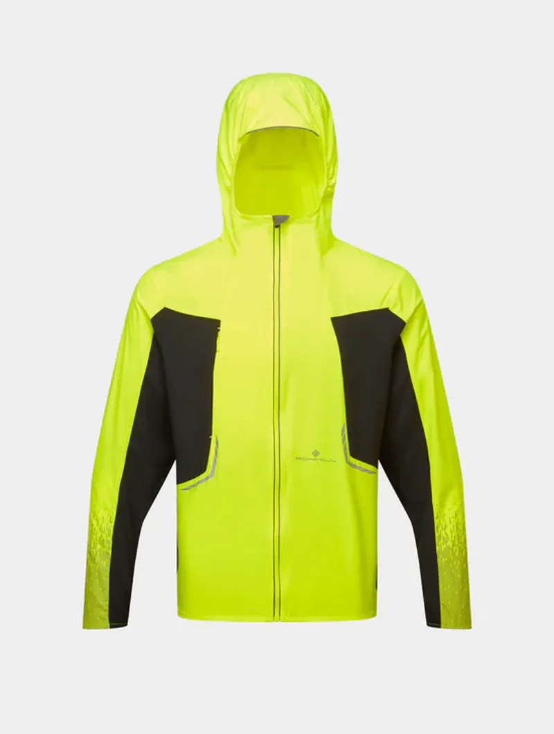 RonHill Men's Tech Reflect Running Jacket in FlYellow/Black/Reflect