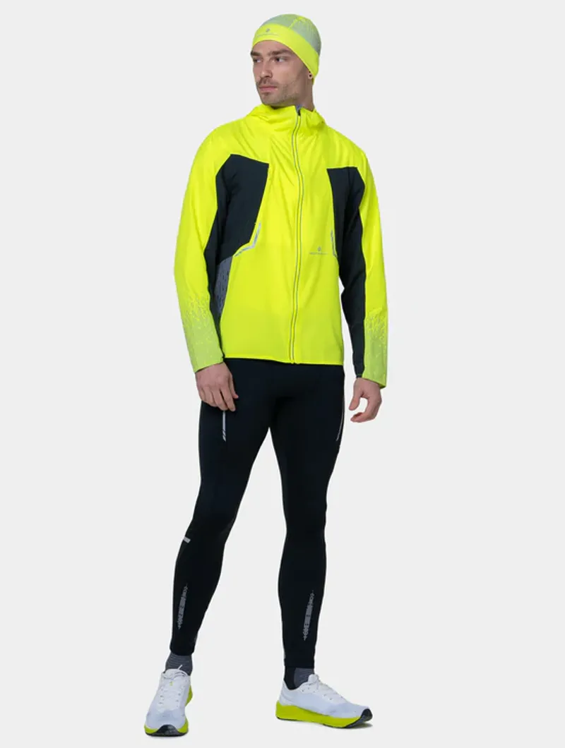 RonHill Men's Tech Reflect Running Jacket in FlYellow/Black/Reflect-2