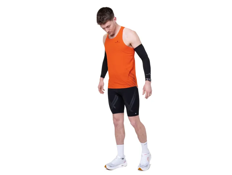 Ronhill Men's Tech 10 Inch Running Shorts - Half Length Tight in All Black -2