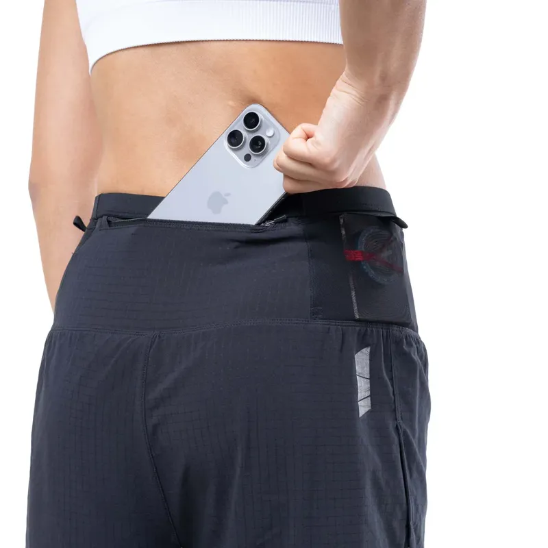 Ronhill Women's Tech All-Terrain 5 Twin Running Shorts in All Black-3