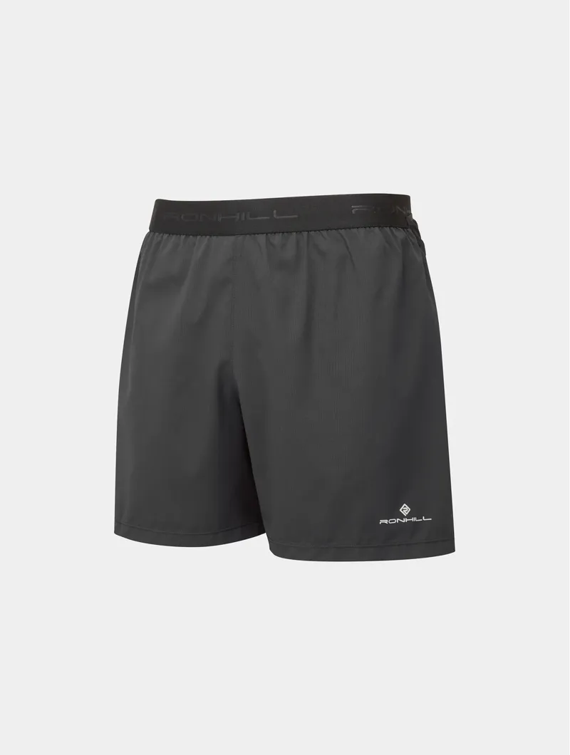 RonHill Men's Tech All-Terrain 5 Inch Running Shorts in All Black