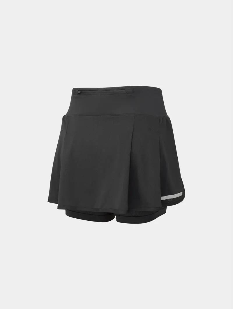 RonHill Women's Tech Running Skort with Shorts in All Black-4