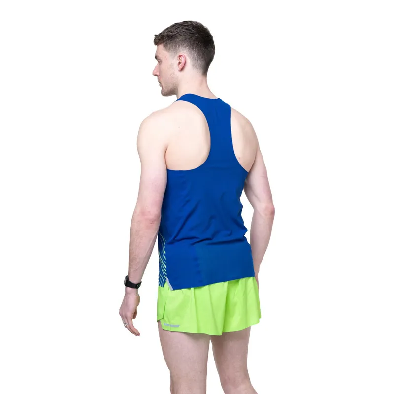 Ronhill Men's Tech 5 Race Running Shorts in  Fluo Green/Dark Cobalt -1