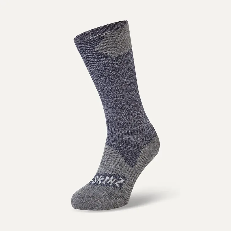 SealSkinz Raynham Waterproof All-Weather Mid Length Socks - Navy/Grey
