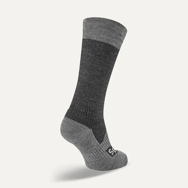 SealSkinz Raynham Waterproof All-Weather Mid Length Socks - Black/Grey-1