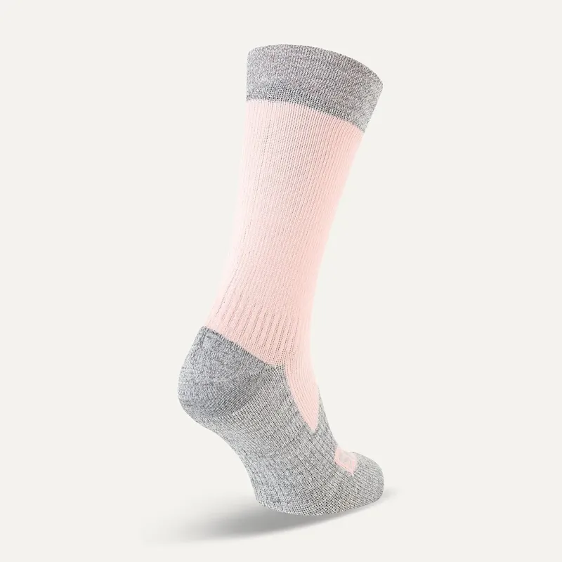 SealSkinz Raynham Waterproof All-Weather Mid Length Socks - Pink/Grey-1