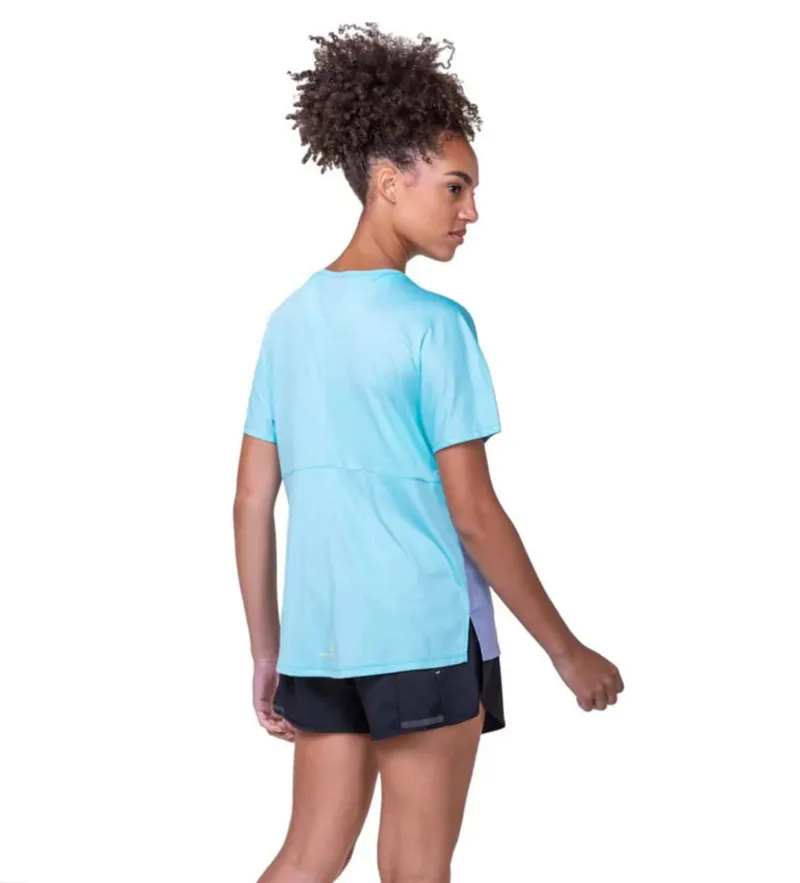 Ronhill Women's Tech Glide Short Sleeve T Shirt in Periwinkle Marl/ Aquamint-1