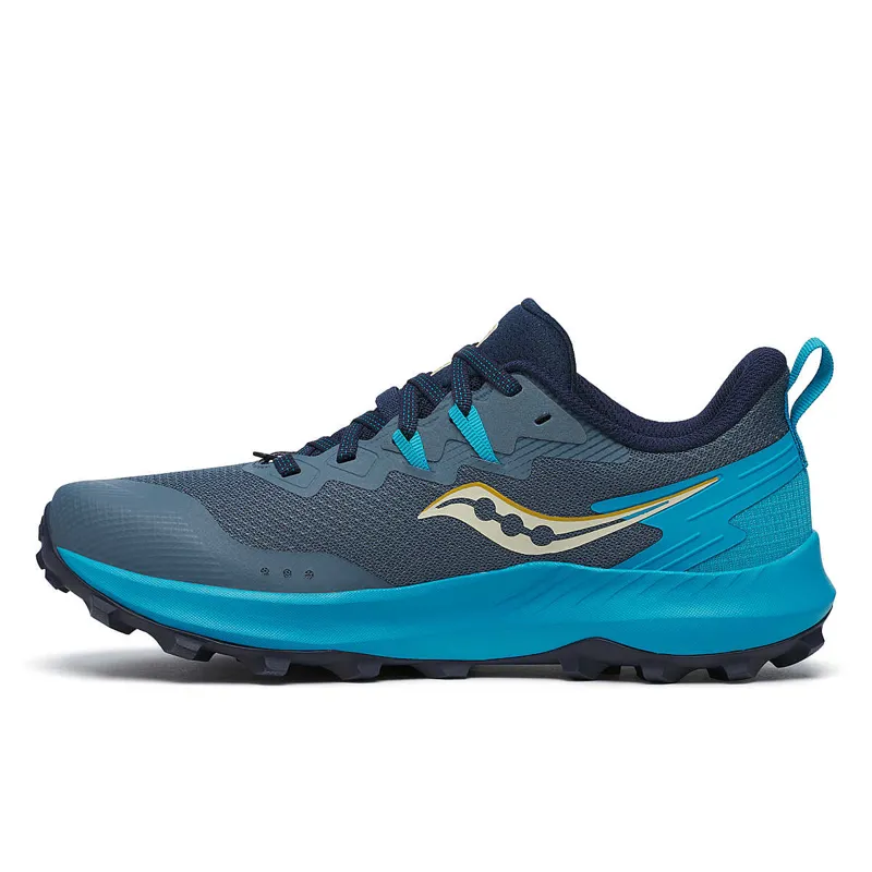 Saucony Women's Peregrine 14 Trail Shoes in Mirage/Viziblue-4