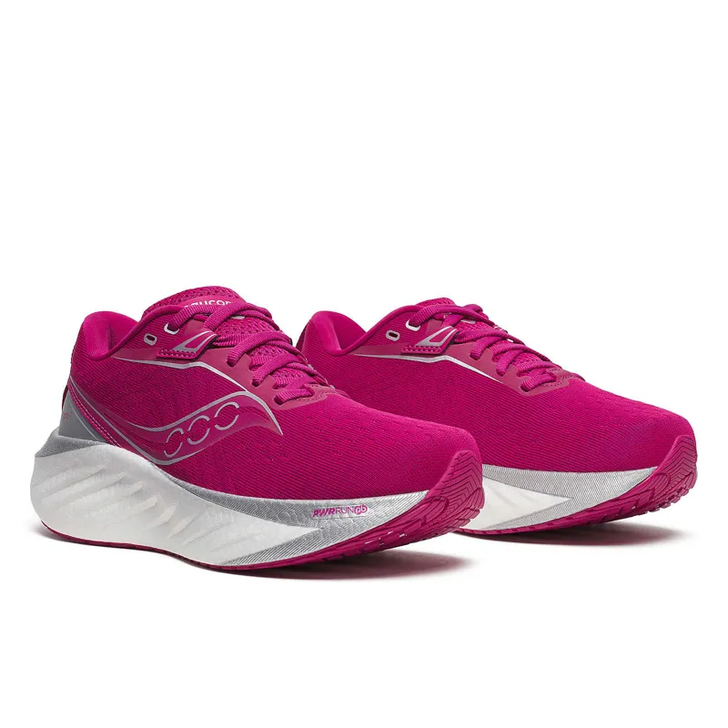 Saucony Women's Triumph 22 Neutral Running Shoes in Magenta -5