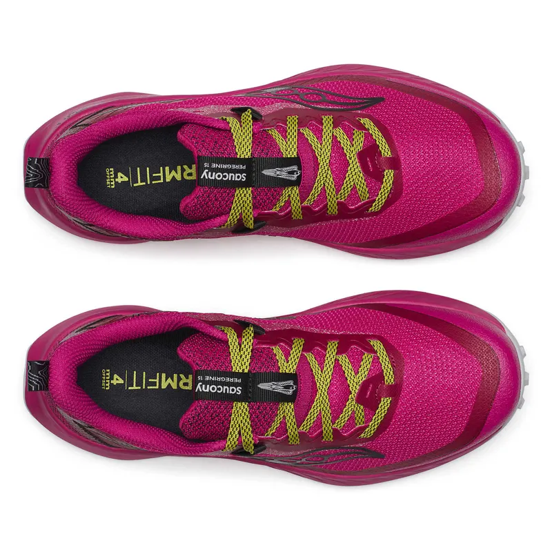 Saucony Women's Peregrine 15 Trail Shoes in Magenta/Black-2