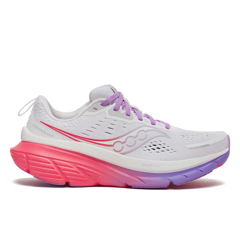 Saucony Women's Guide 18 Running Shoes in White/Crocus