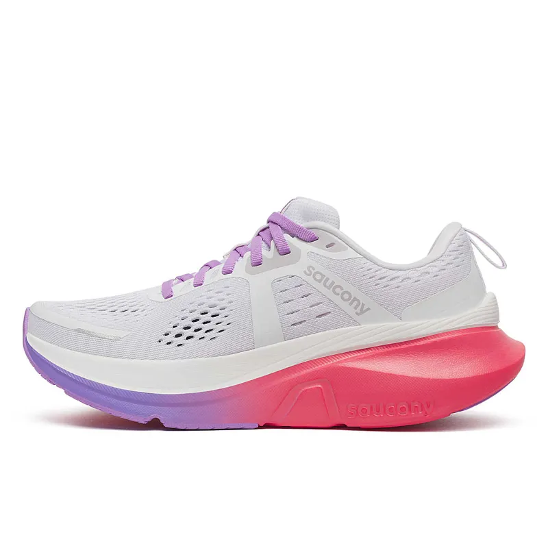 Saucony Women's Guide 18 Running Shoes in White/Crocus-4