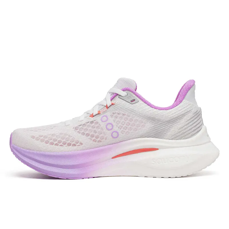Saucony Women's Endorphin Speed 5 Racing Shoes in White/Crocus-4