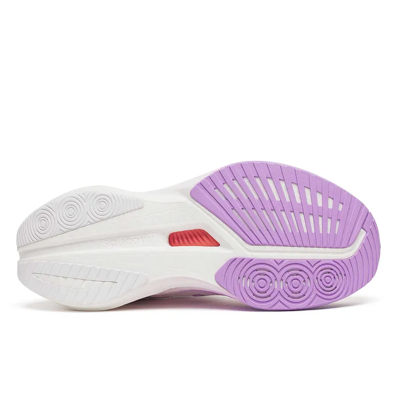 Saucony Women's Endorphin Speed 5 Racing Shoes in White/Crocus-5