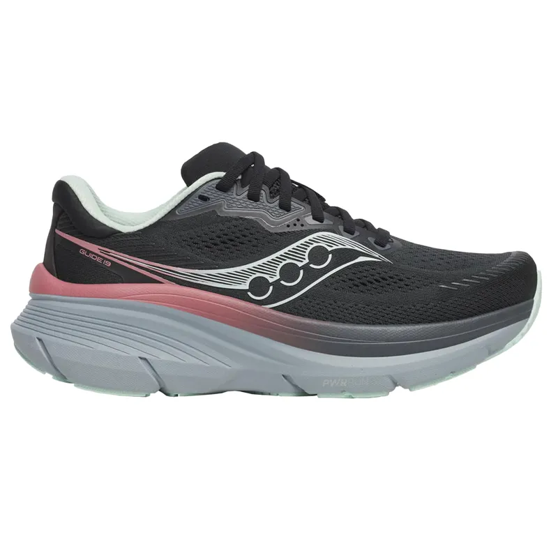 Saucony Women's Guide 19 Running Shoes in Black/Calm