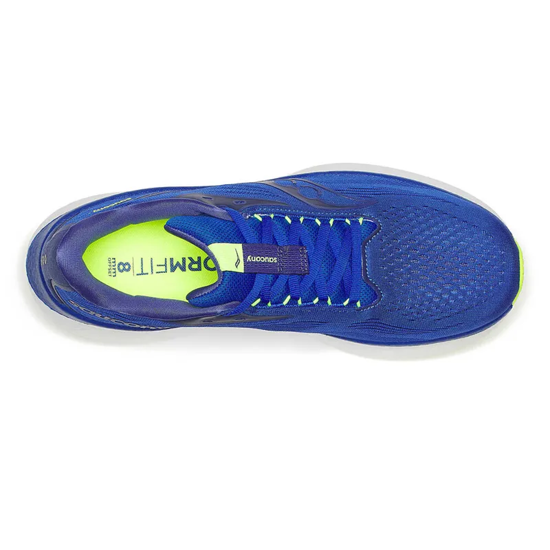Saucony Men's Ride 18 Running Shoes in Lapis/Citron-3