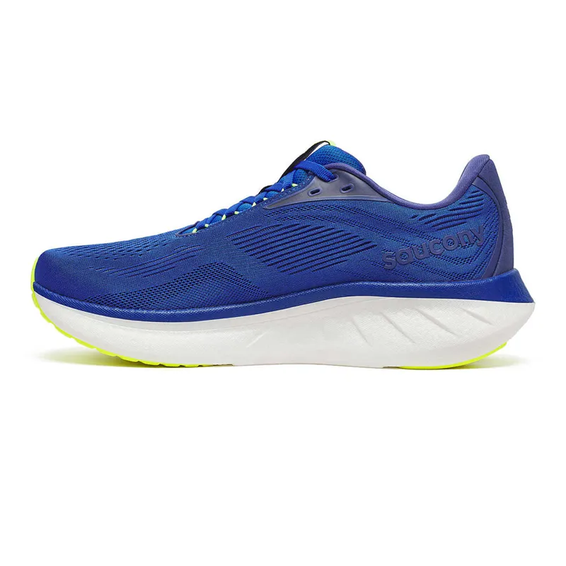 Saucony Men's Ride 18 Running Shoes in Lapis/Citron-1