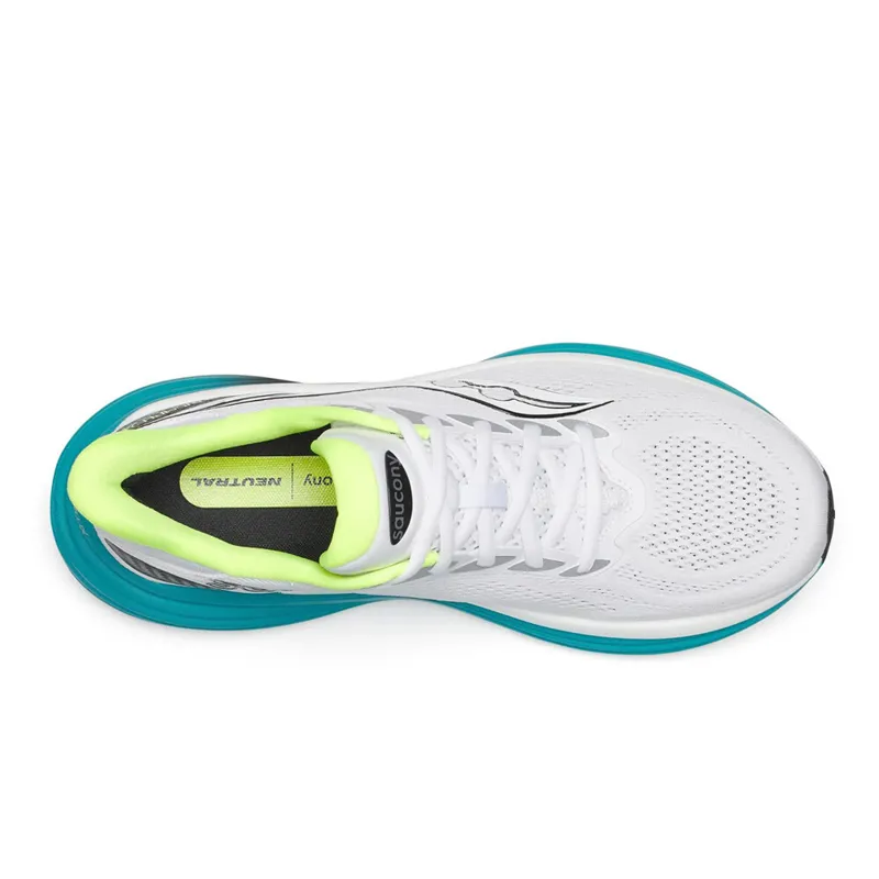 Saucony Men's Triumph 24 Running Shoes in White/Tranquil -2