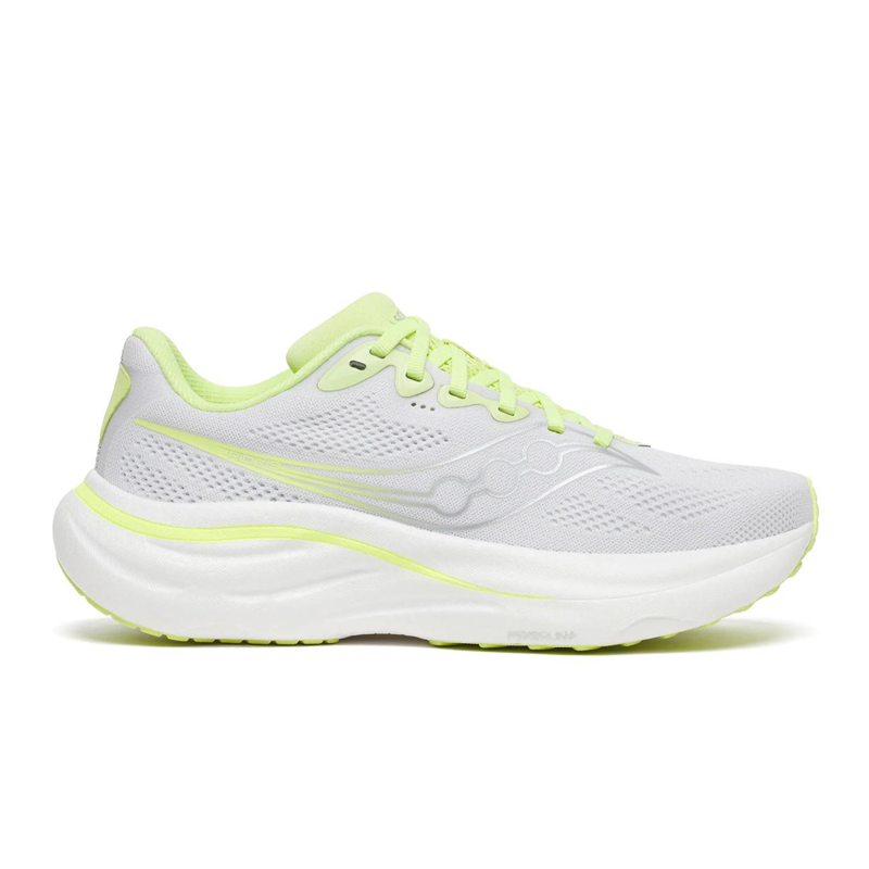 Saucony Women's Ride 19 Neutral Running Shoes in White/Tart 