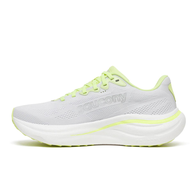 Saucony Women's Ride 19 Neutral Running Shoes in White/Tart -3