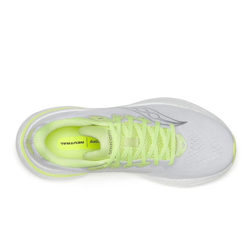 Saucony Women's Ride 19 Neutral Running Shoes in White/Tart -2