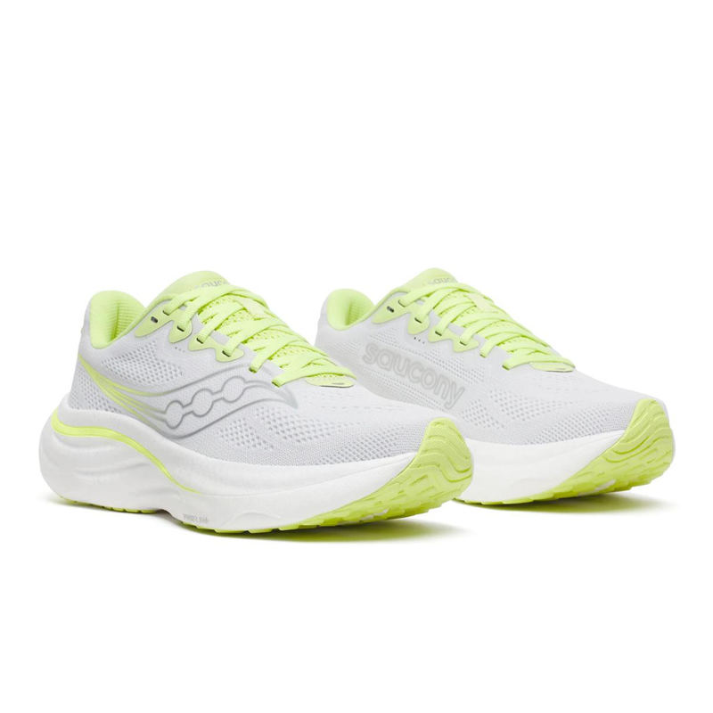 Saucony Women's Ride 19 Neutral Running Shoes in White/Tart -1