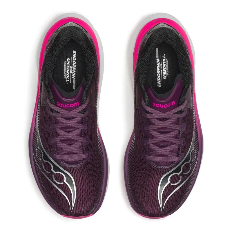 Saucony Women's Endorphin Azura Running Shoes in Eggplant/Shock -3