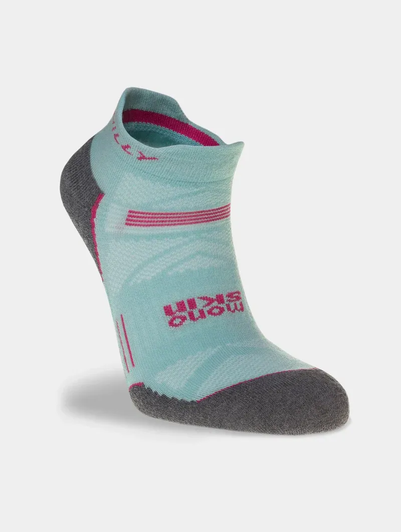 Hilly Supreme Socklet for Runners - Aqua/Grey Marl