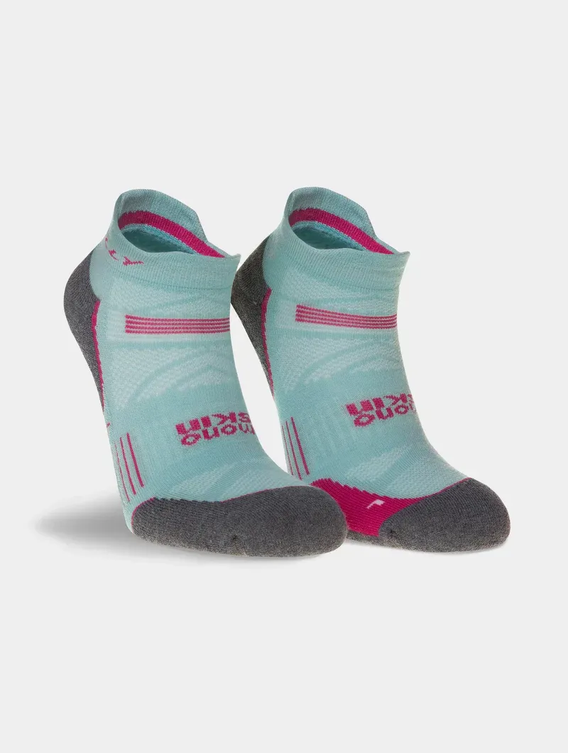 Hilly Supreme Socklet for Runners - Aqua/Grey Marl-1