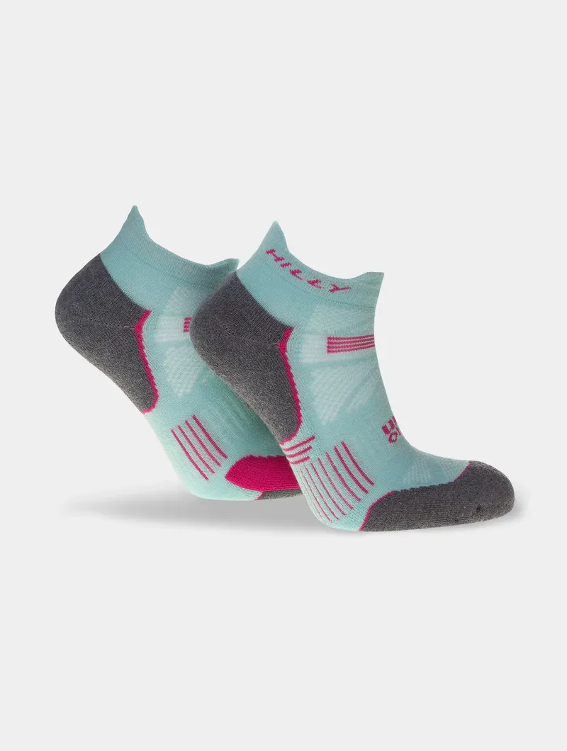 Hilly Supreme Socklet for Runners - Aqua/Grey Marl-3