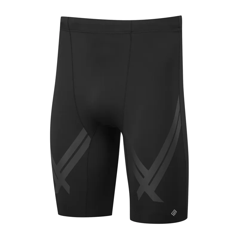 Ronhill Men's Tech 10 Inch Running Shorts - Half Length Tight in All Black 