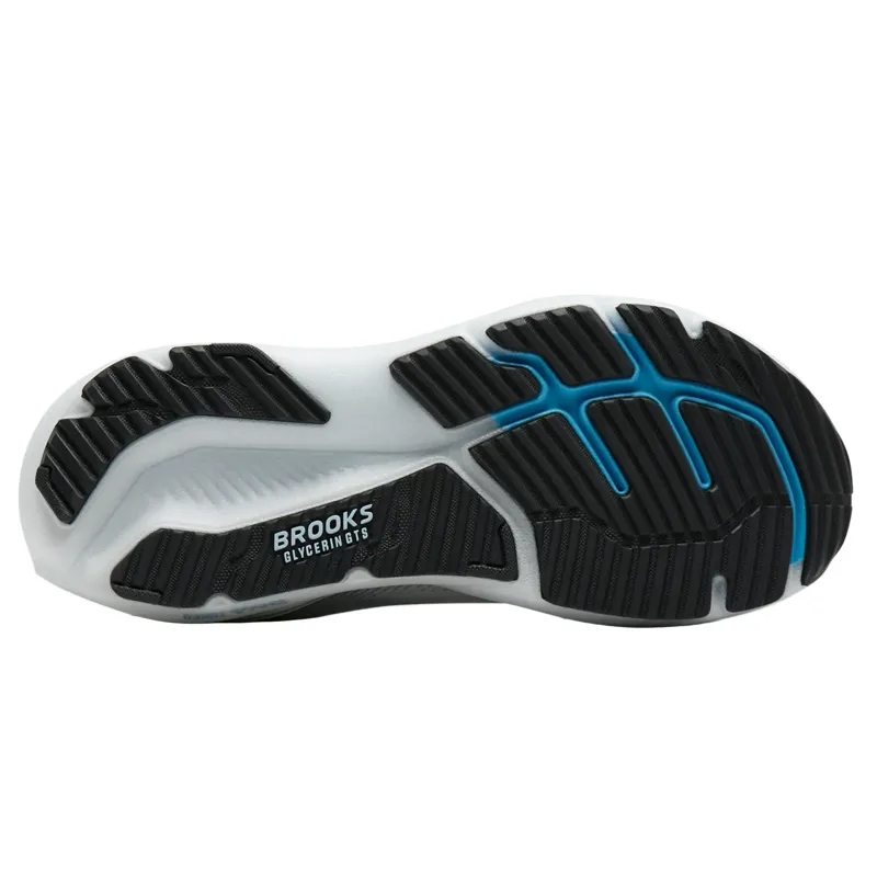Brooks Mens Glycerin GTS 23 Running Shoes in White/Rain/Baltic Sea-3
