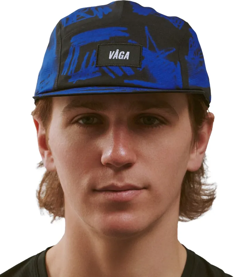 Vaga Scribble Running Cap in Electric Blue Black-4