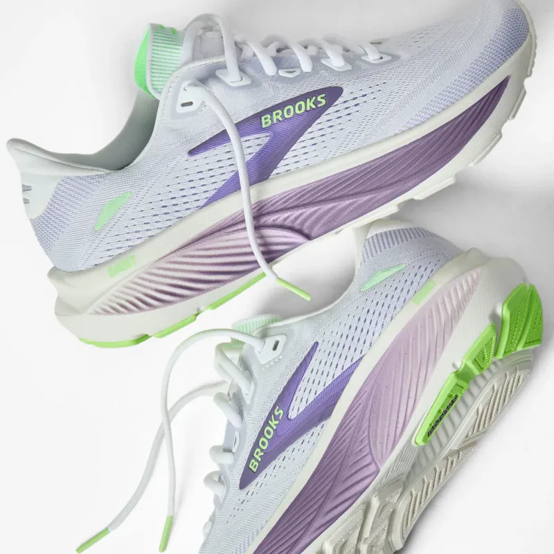 Brooks Women's Ghost 18 Running shoes in White/Purple Hebe/Green-3