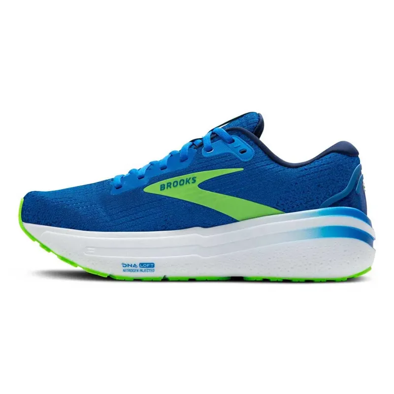 Brooks Men's Ghost Max 2 Running Shoe in Blue/Green Gecko/Peacoat-2