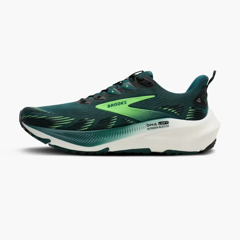 Brooks Men's Ghost Trail Running Shoes in Atlantic Deep/Black/Green-2