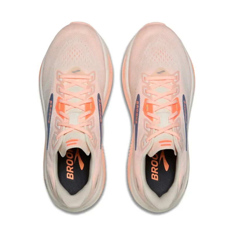 Brooks Women's Ghost 18 Running Shoes in Star White/Cyber Peach/Grey-1