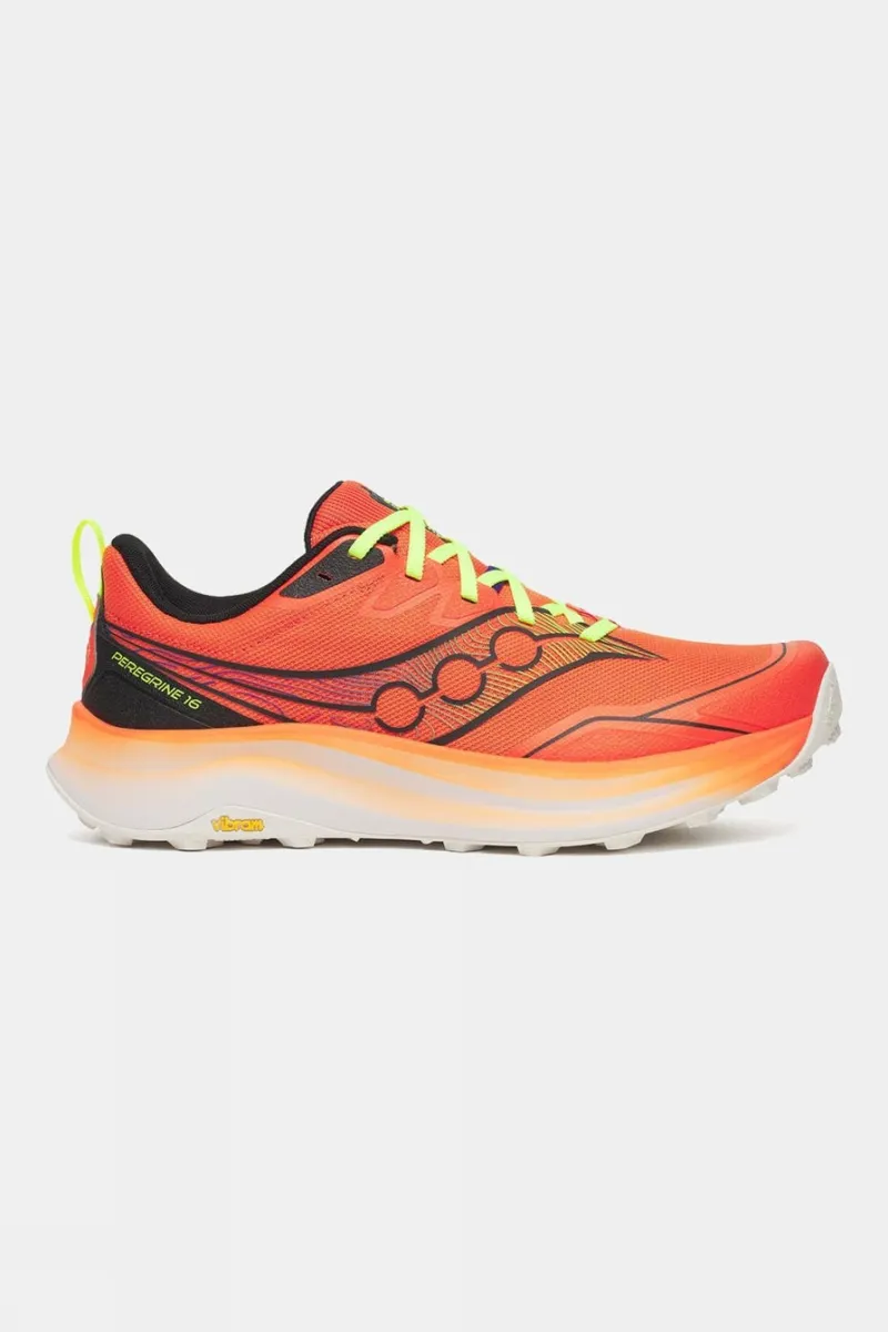 Saucony Men's Peregrine 16 Trail Running Shoes in Fuego/Cyber