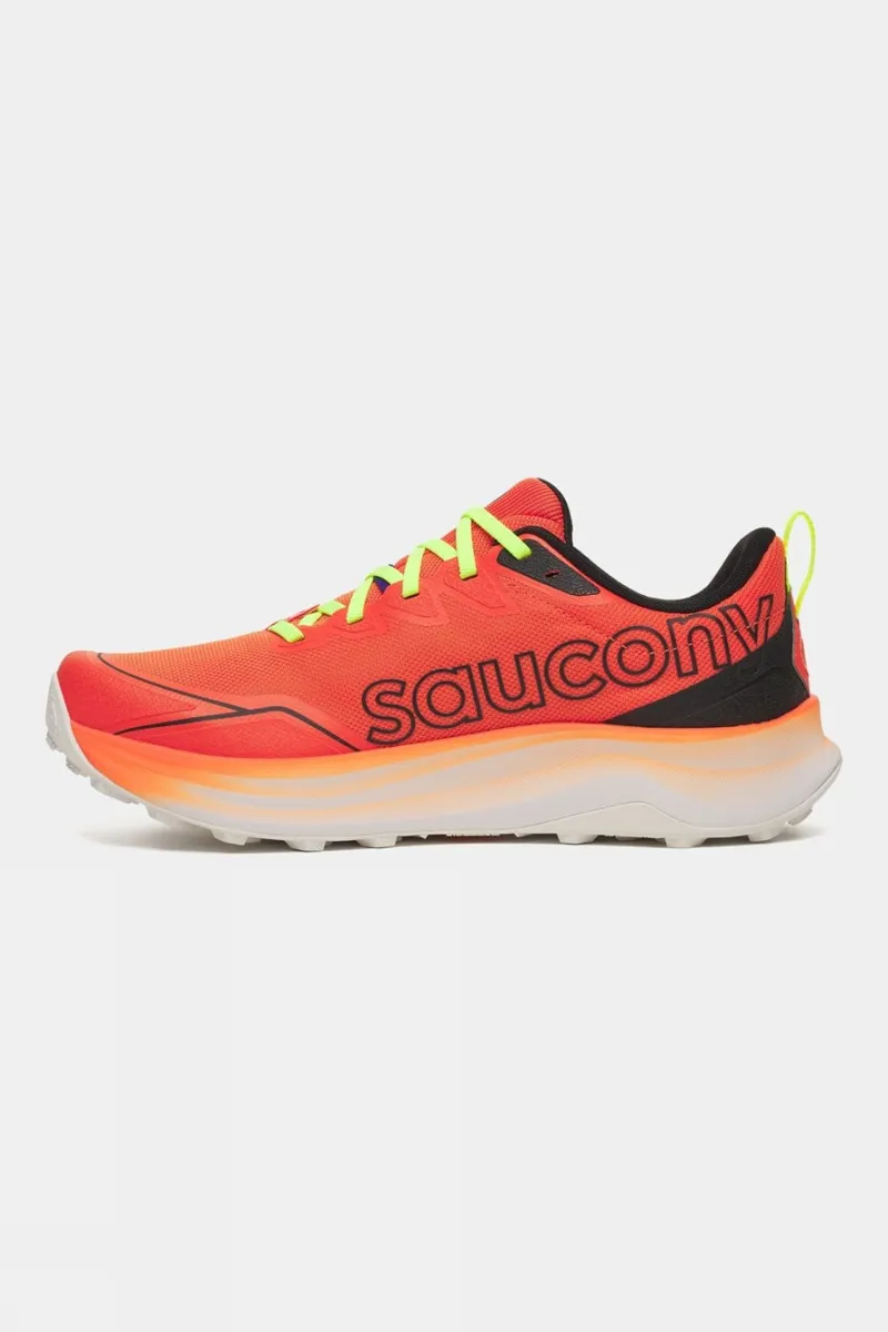 Saucony Men's Peregrine 16 Trail Running Shoes in Fuego/Cyber-3