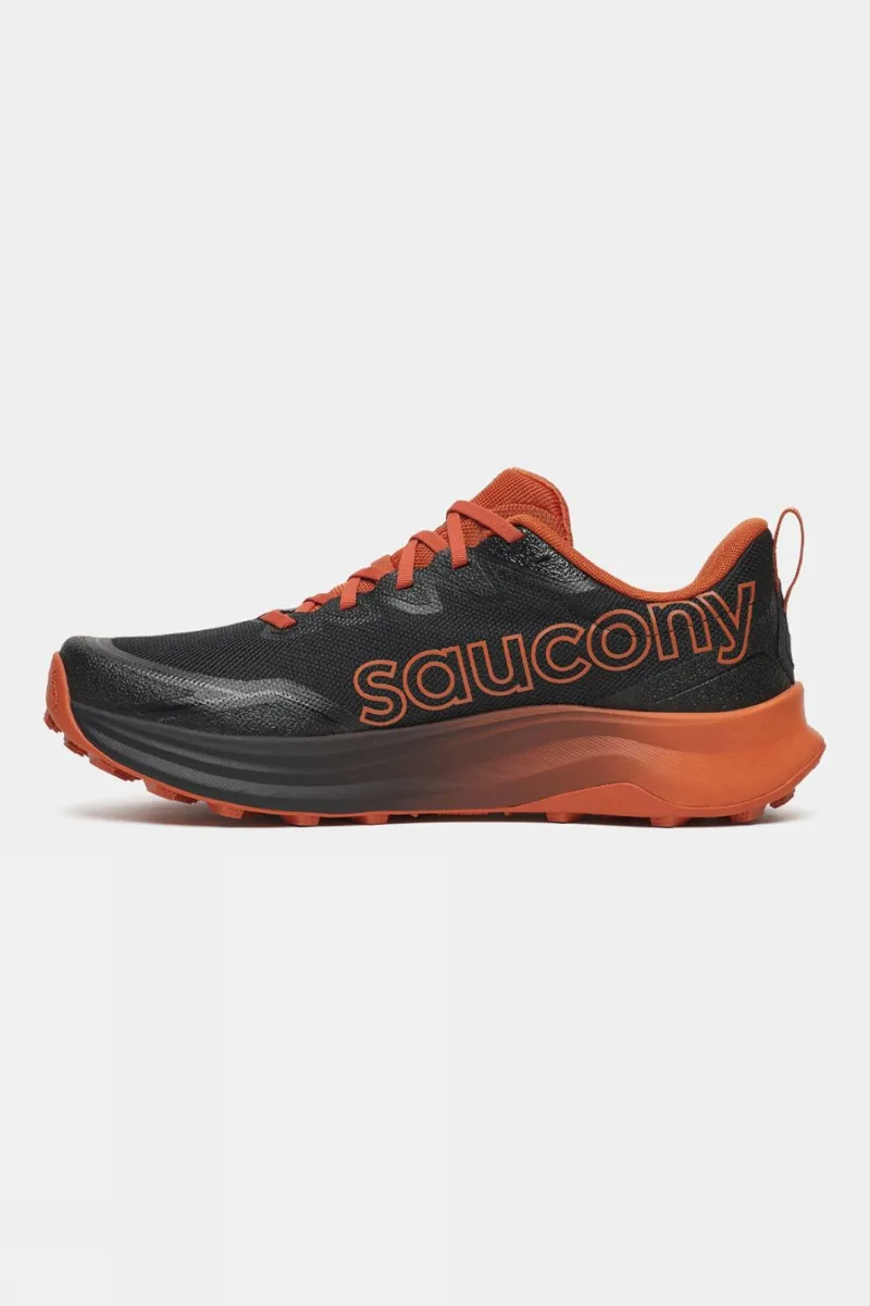 Saucony Men's Peregrine 16 Trail Running Shoes in Black/Rust -3