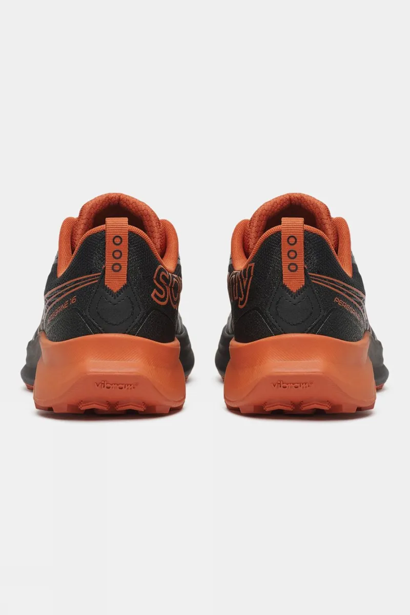 Saucony Men's Peregrine 16 Trail Running Shoes in Black/Rust -1