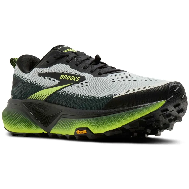 Brooks Men's Cascadia 20 Trail Running Shoes in Grey/Black/Nightlife-2