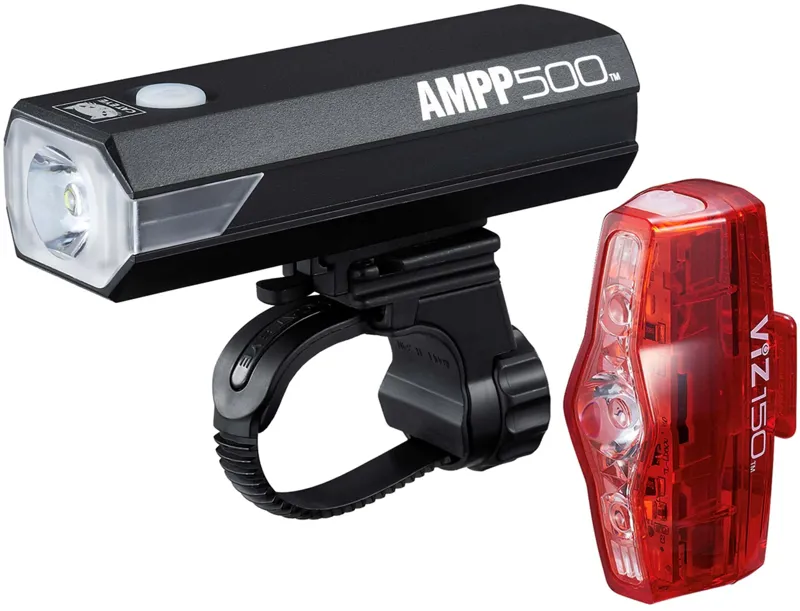 Cateye Ampp 500s / Viz 150 Front and Rear Bike Light Set 