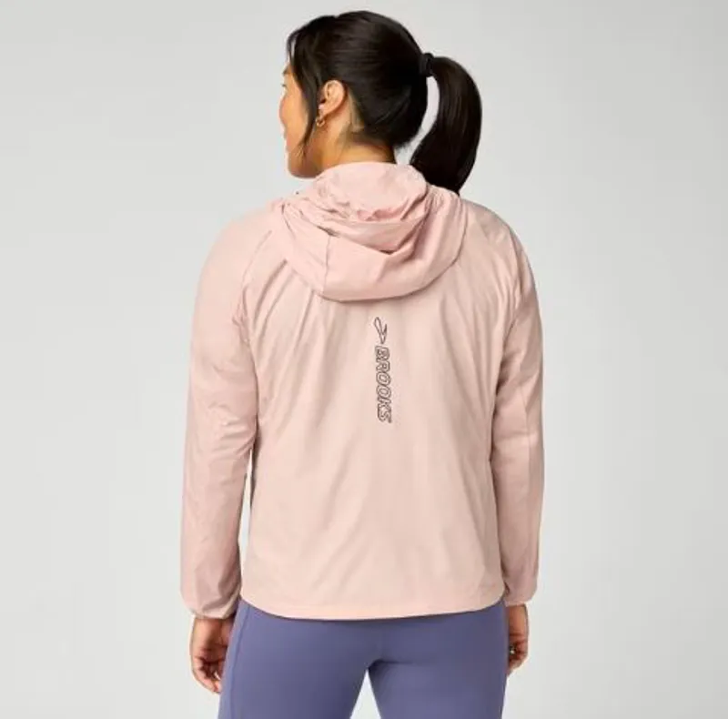 Brooks Women's Canopy Packable Running Jacket in Rose Dust-3